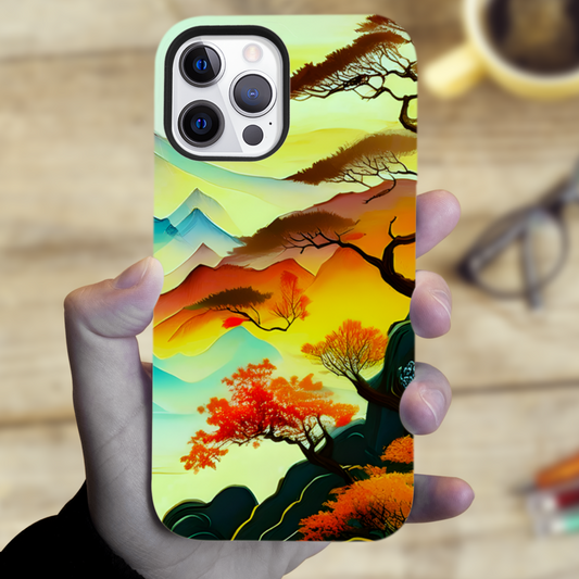 Japanese Landscape 2, MagSafe Tough iPhone Case, Full Wrap Technology, Crafted From Premium Polycarbonate...