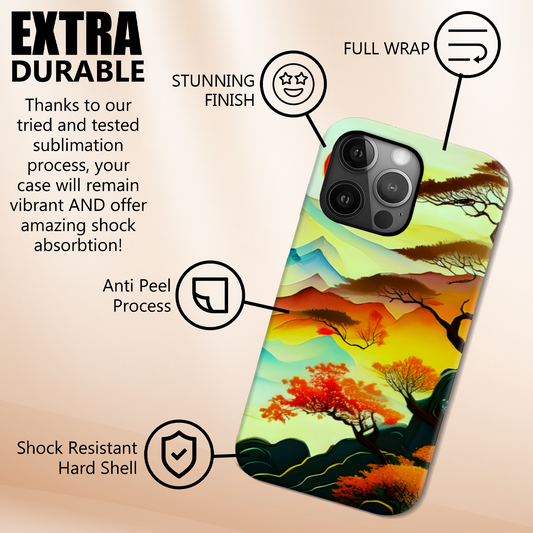 Japanese Landscape 2, MagSafe Tough iPhone Case, Full Wrap Technology, Crafted From Premium Polycarbonate...