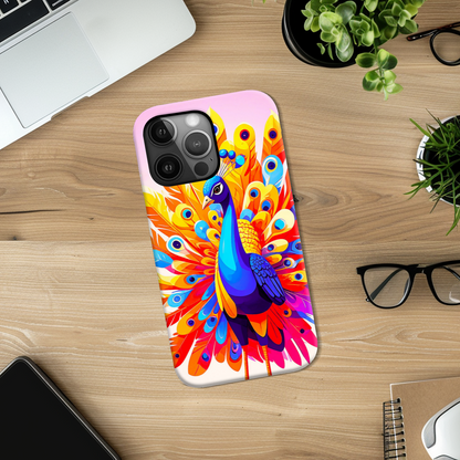 Peacock 1, Slim Phone Case, Full Wrap Technology, Crafted From Premium Polycarbonate, Unique Image...