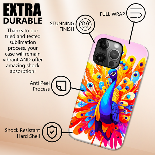 Peacock 1, Slim Phone Case, Full Wrap Technology, Crafted From Premium Polycarbonate, Unique Image...