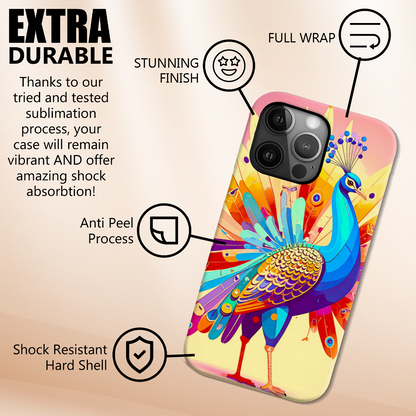 Peacock 2, Slim Phone Case, Full Wrap Technology, Crafted From Premium Polycarbonate, Unique Image...