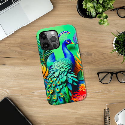 Peacock 3, Slim Phone Case, Full Wrap Technology, Crafted From Premium Polycarbonate, Unique Image...