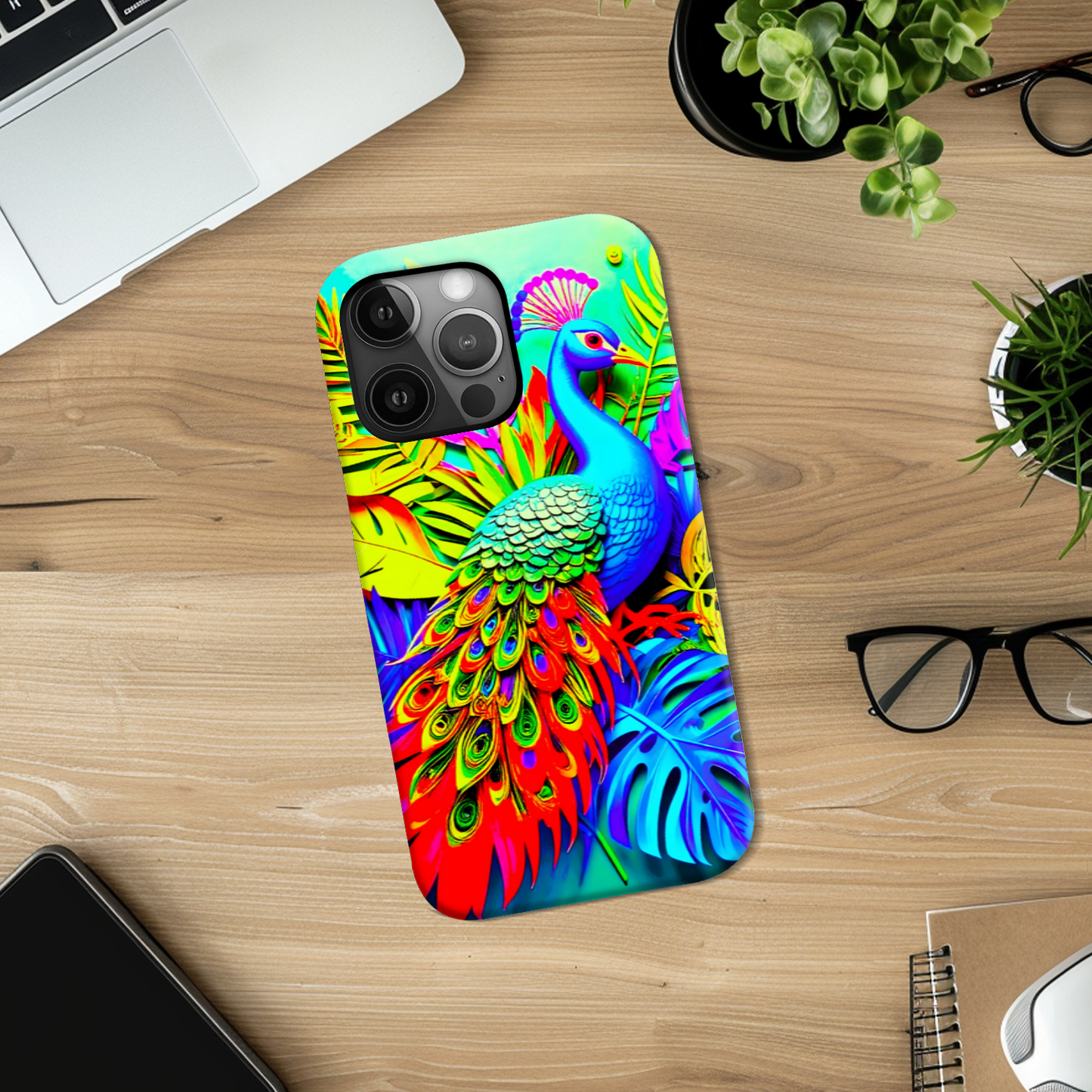 Peacock 4, Slim Phone Case, Full Wrap Technology, Crafted From Premium Polycarbonate, Unique Image...