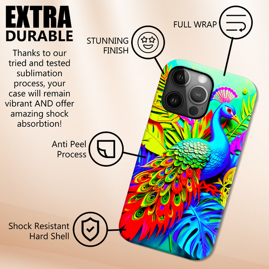 Peacock 4, Slim Phone Case, Full Wrap Technology, Crafted From Premium Polycarbonate, Unique Image...