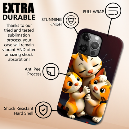 Cats 3, Slim Phone Case, Full Wrap Technology, Crafted From Premium Polycarbonate, Unique Image...