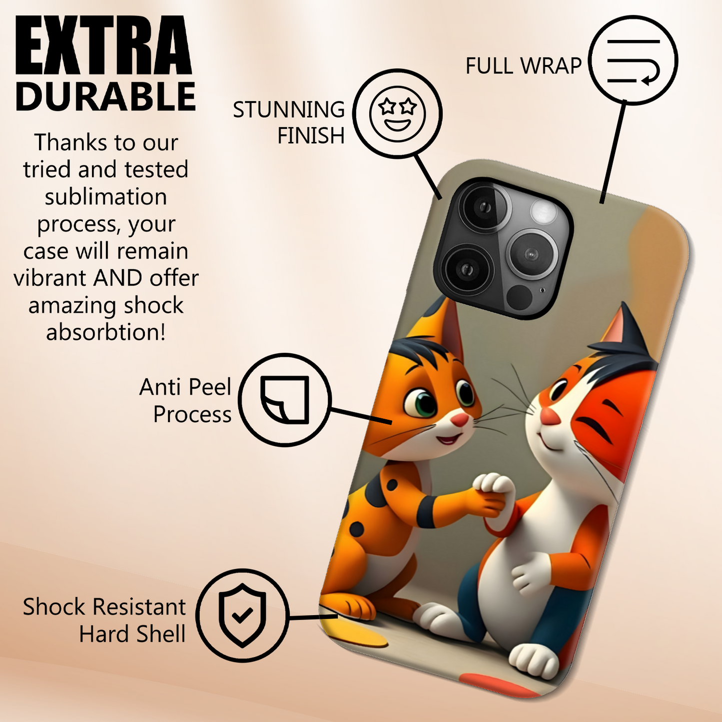 Cats 4, Slim Phone Case, Full Wrap Technology, Crafted From Premium Polycarbonate, Unique Image...