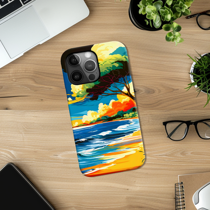 Tropical Beach 1, Slim Phone Case, Full Wrap Technology, Crafted From Premium Polycarbonate, Unique Image...