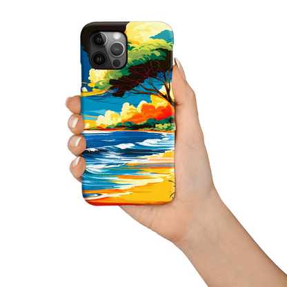Tropical Beach 1, Slim Phone Case, Full Wrap Technology, Crafted From Premium Polycarbonate, Unique Image...