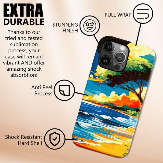 Tropical Beach 1, Slim Phone Case, Full Wrap Technology, Crafted From Premium Polycarbonate, Unique Image...