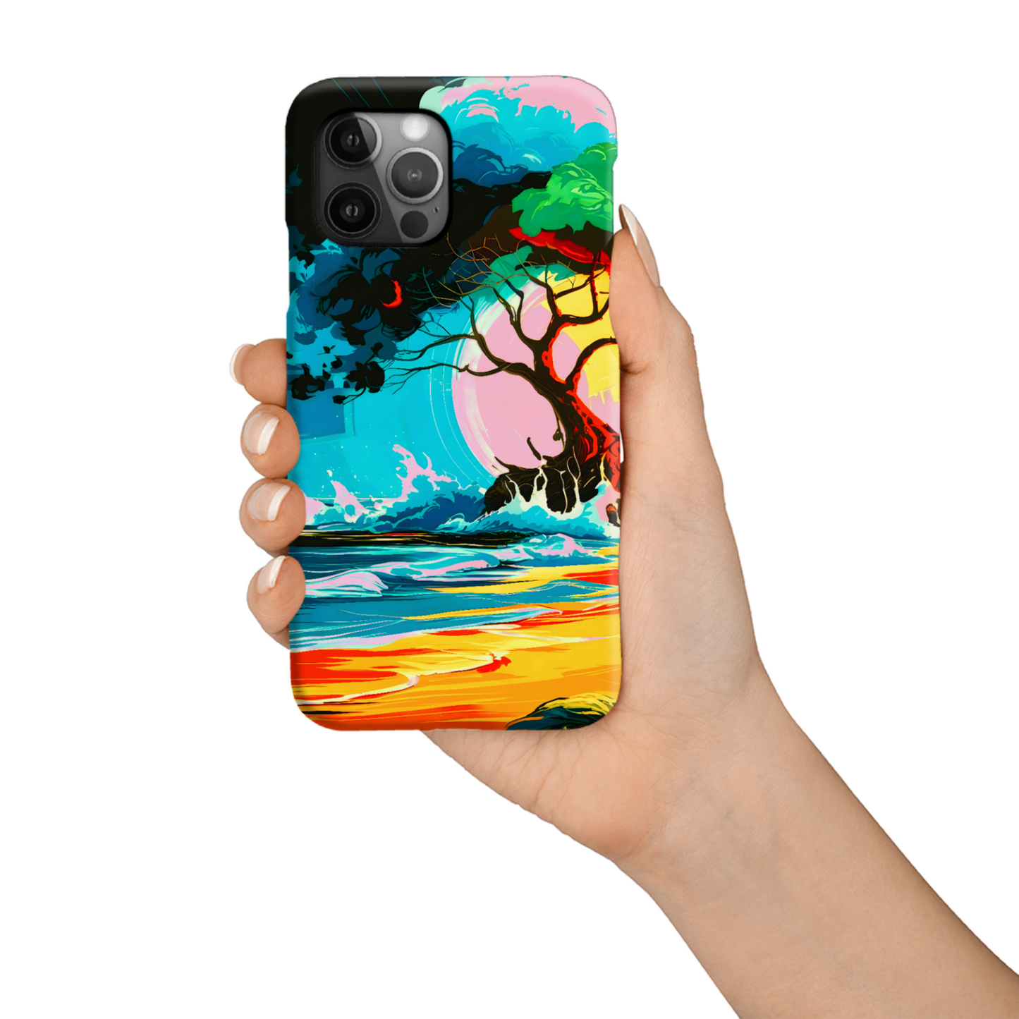 Tropical Beach 2, Slim Phone Case, Full Wrap Technology, Crafted From Premium Polycarbonate, Unique Image...