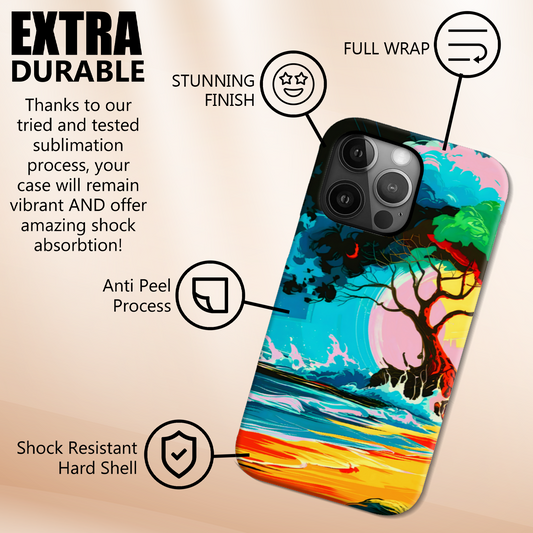 Tropical Beach 2, Slim Phone Case, Full Wrap Technology, Crafted From Premium Polycarbonate, Unique Image...