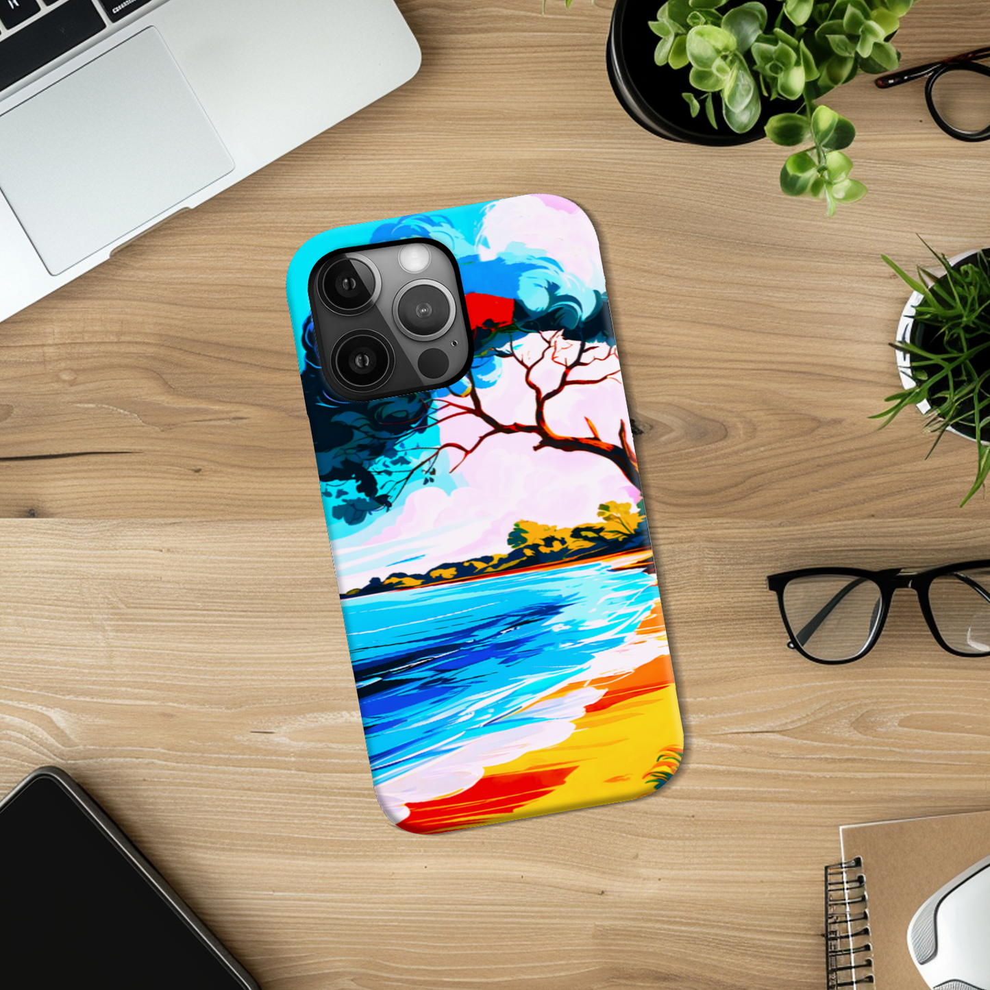 Tropical Beach 3, Slim Phone Case, Full Wrap Technology, Crafted From Premium Polycarbonate, Unique Image...