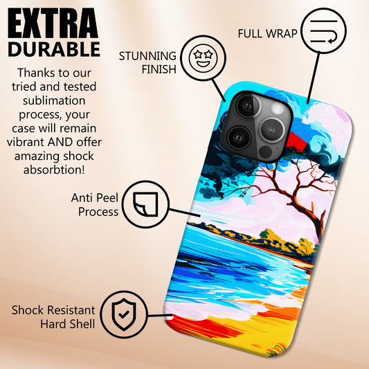 Tropical Beach 3, Slim Phone Case, Full Wrap Technology, Crafted From Premium Polycarbonate, Unique Image...