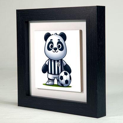 Panda Footballer 2, Ceramic Art Print, Unique Image, Highly Detailed, Vibrant Colours, Depth Of Field, Great Gift Idea...