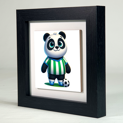 Panda Fotballer 5, Ceramic Art Print, Unique Images, Designs, Vibrant Colours, Depth Of Field, An Enduring Gift...