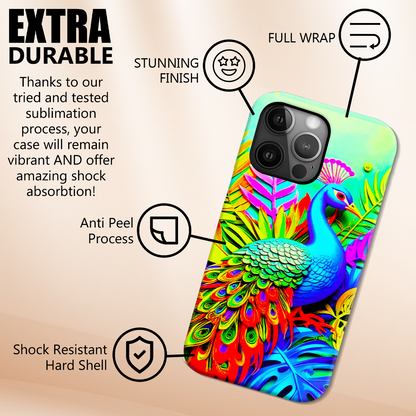 Peacock 3, Tough Phone Case, Full Wrap Technology, Crafted From Premium Polycarbonate, Great Gift Idea...