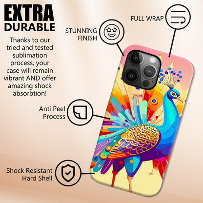 Peacock 4, Tough Phone Case, Full Wrap Technology, Crafted From Premium Polycarbonate, Great Gift Idea...