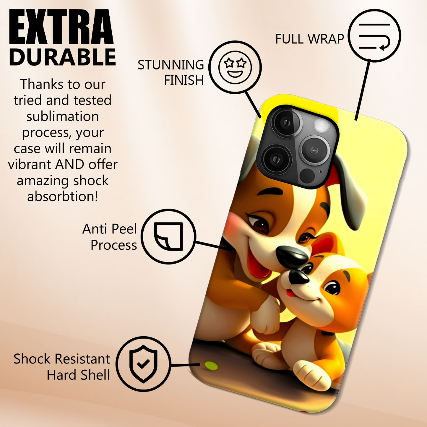 Puppies 3, Magsafe Tough Phone Case, Full Wrap Technology, Crafted From Premium Polycarbonate...