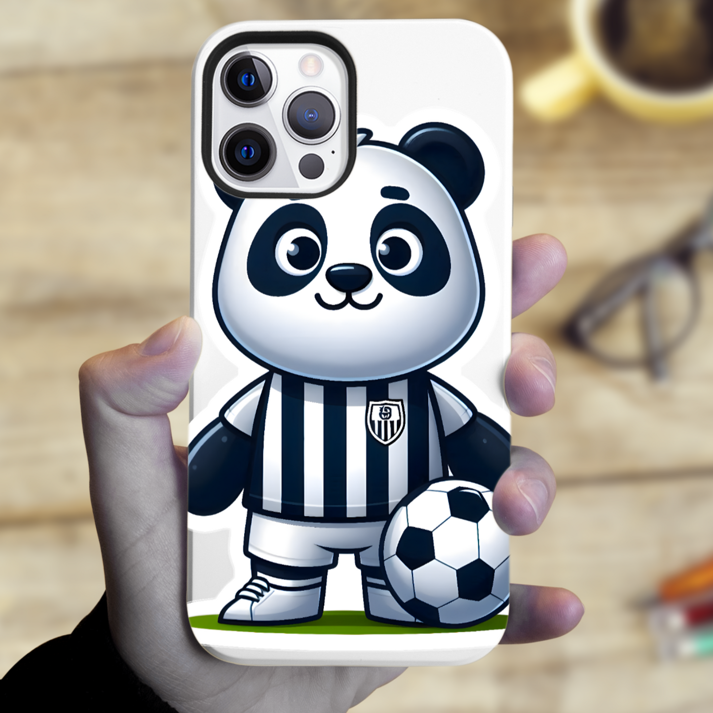Footballing Panda 2, Magsafe Tough iPhone Case, Full Wrap Technology, Crafted From Premium Polycarbonate, Unique Image...