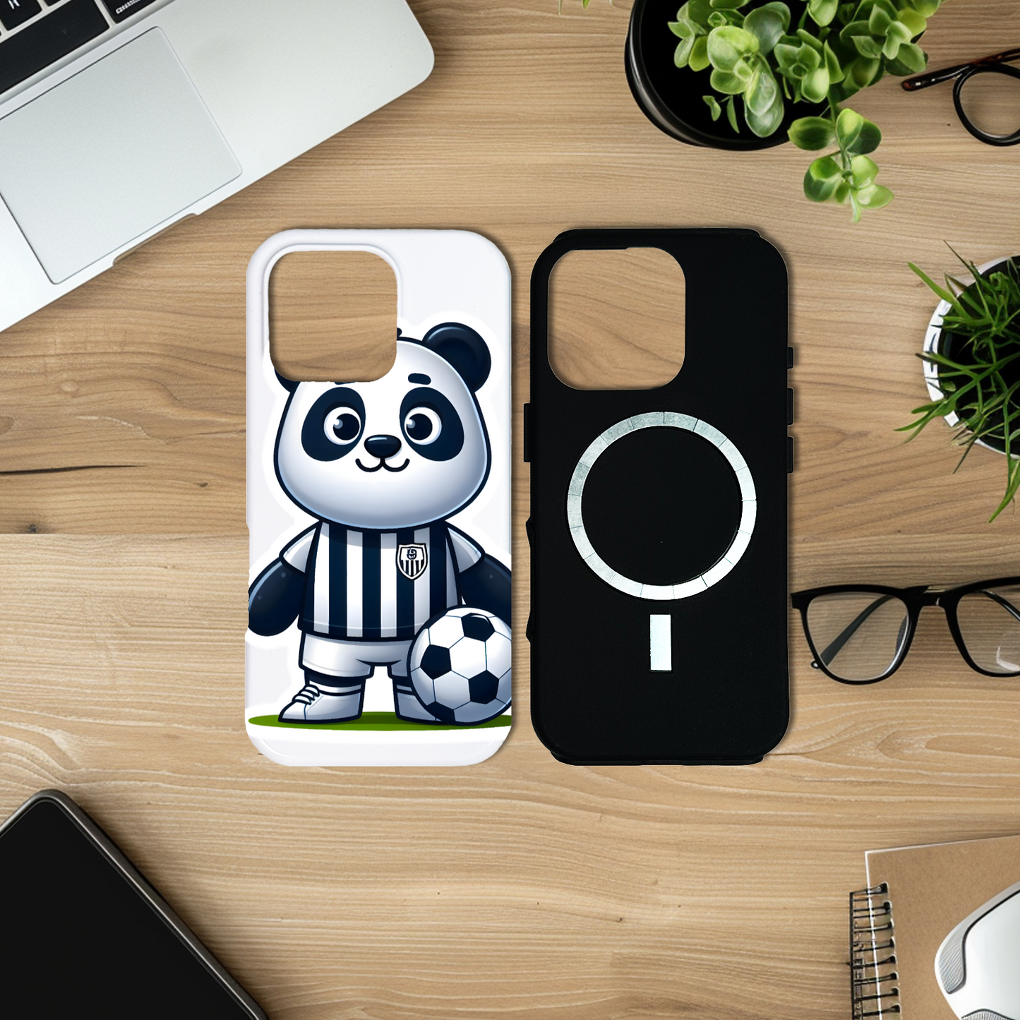 Footballing Panda 2, Magsafe Tough iPhone Case, Full Wrap Technology, Crafted From Premium Polycarbonate, Unique Image...