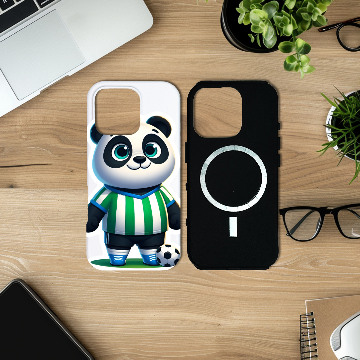 Footballing Panda 3,  Magsafe Tough iPhone Case, Full Wrap Technology, Crafted From Premium Polycarbonate, Unique Image...