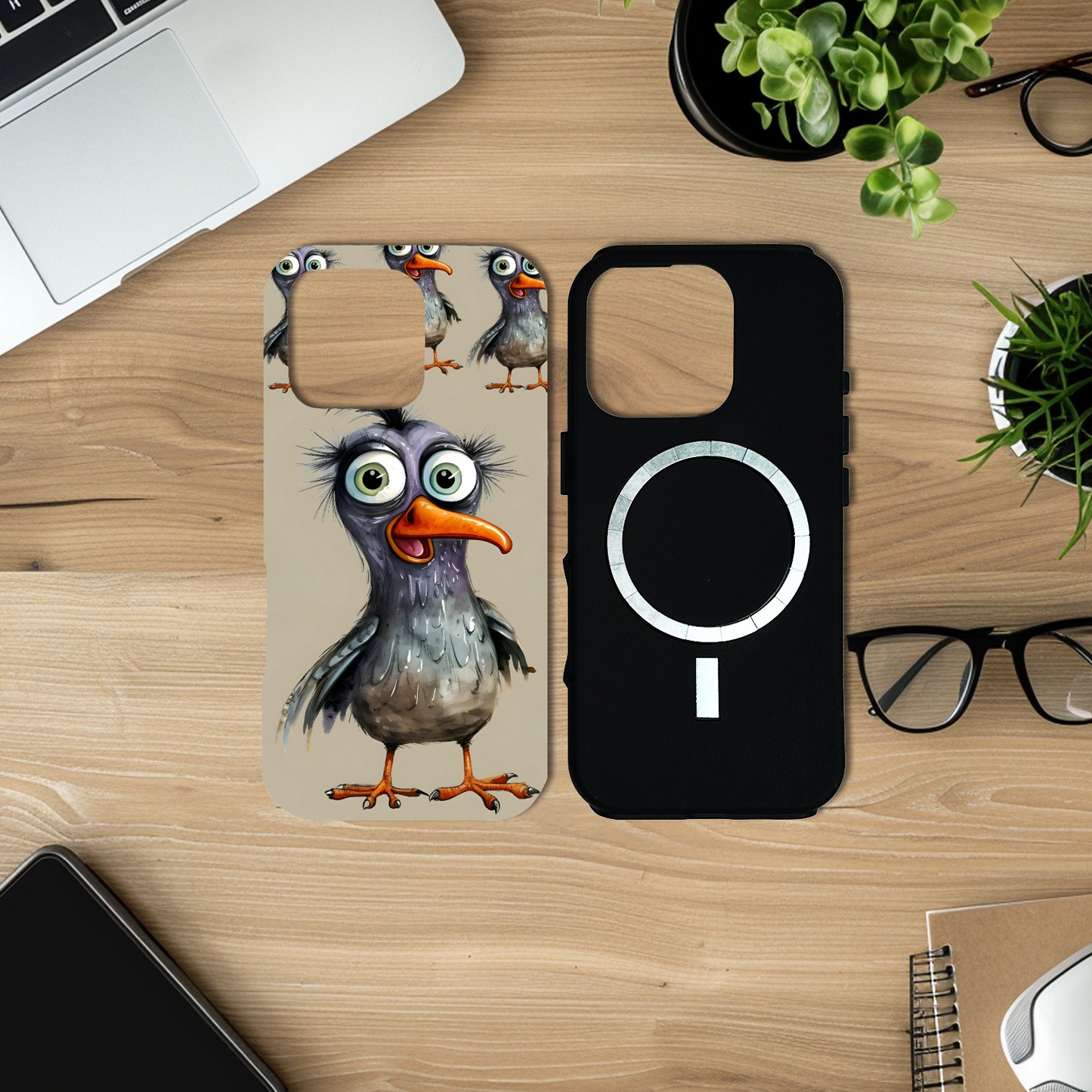 Funky Birds B1, Magsafe Tough iPhone Case, Full Wrap Technology, Crafted From Premium Polycarbonate, Unique Image...