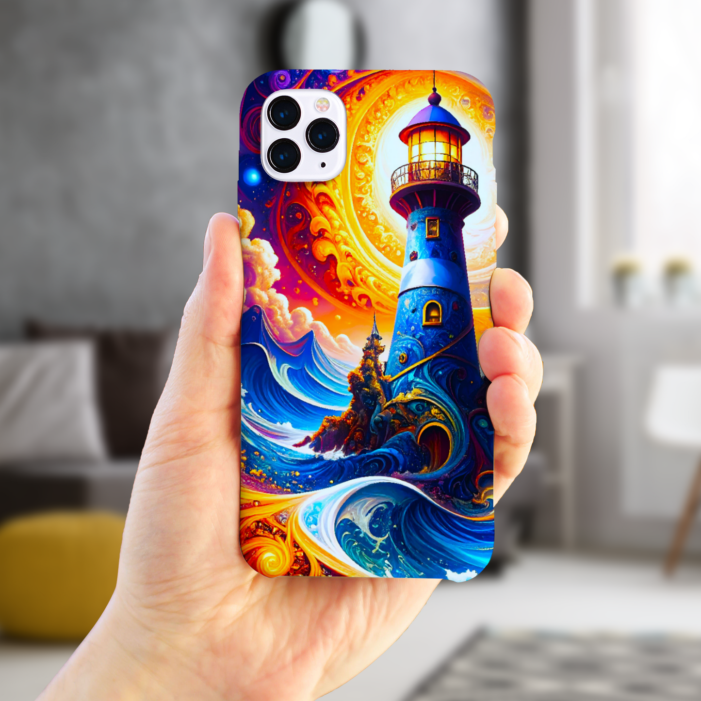 Fantasy Lighthouse 2, Slim HD Cases, Full Wrap Technology, Crafted From Premium Polycarbonate, Vivid Colours, Unique Image..