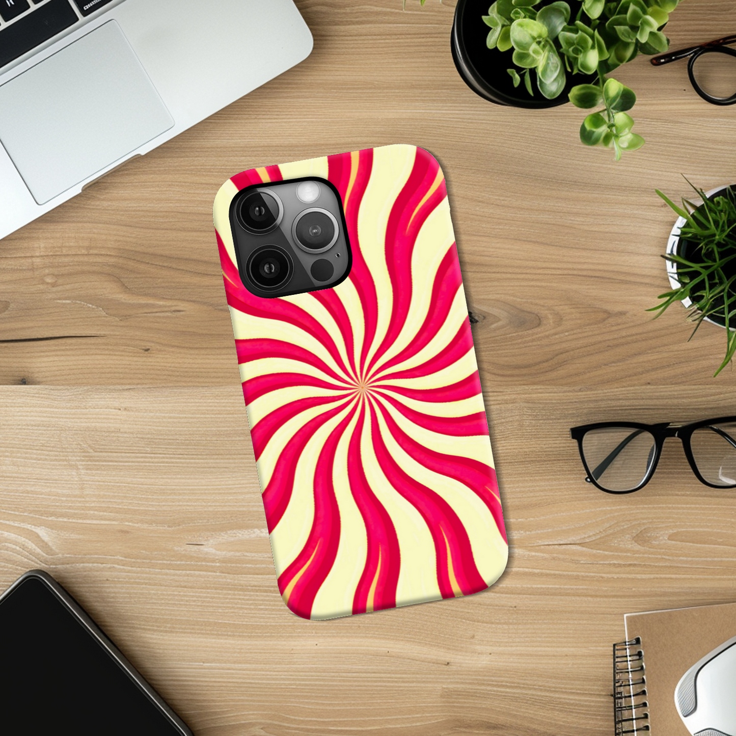 Red Swirls, Slim HD Case, Full Wrap Technology, Crafted From Premium Polycarbonate, Vivid Colours, Unique Image...