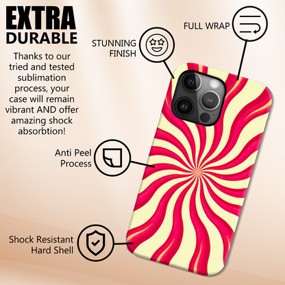 Red Swirls, Slim HD Case, Full Wrap Technology, Crafted From Premium Polycarbonate, Vivid Colours, Unique Image...