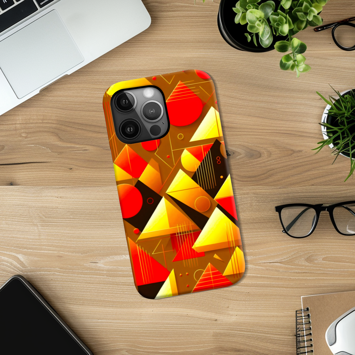 Abstract Pyramids 1, Slim HD Case, Full Wrap Technology, Crafted From Premium Polycarbonate, Unique Image...