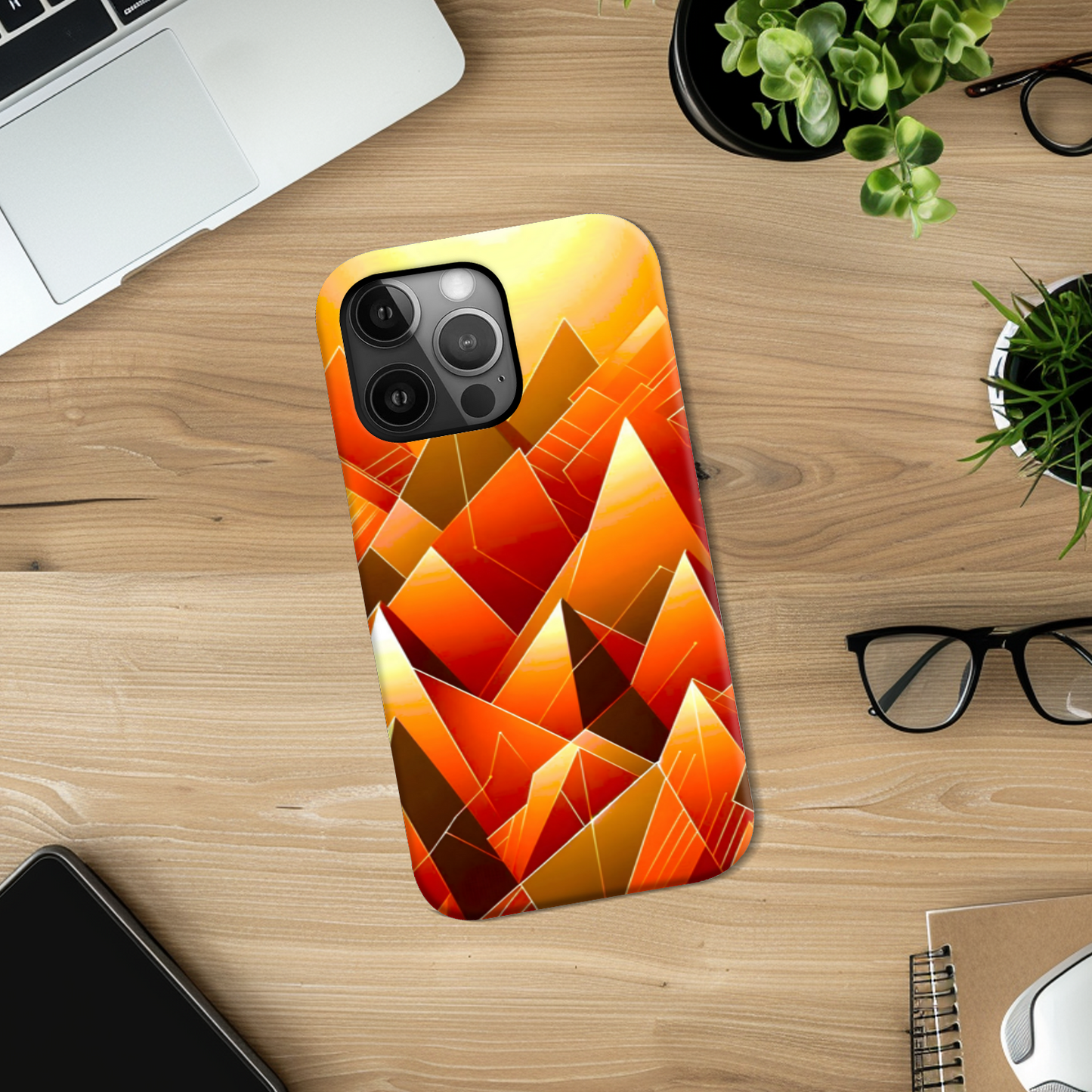Abstract Pyramids 2, Slim HD Case, Full Wrap Technology, Crafted From Premium Polycarbonate, Unique Image...