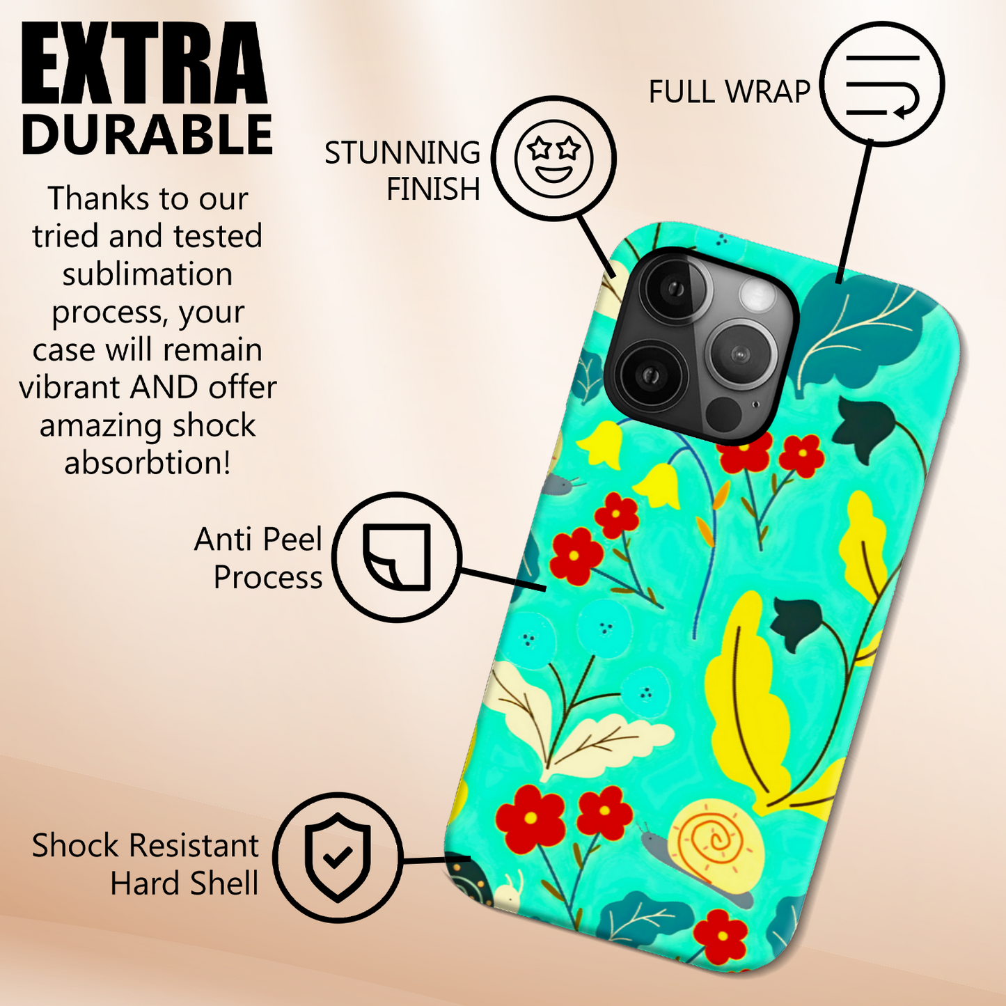Field Of Flowers, Slim HD Case, Full Wrap Technology, Crafted From Premium Polycarbonate, Unique Image...
