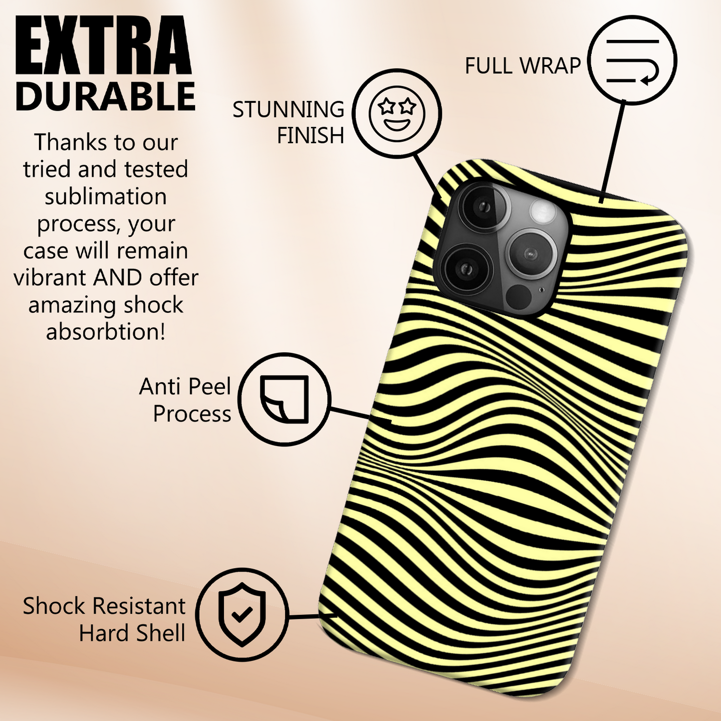 Zebra Print 2, Slim HD Case, Full Wrap Technology, Crafted From Premium Polycarbonate, Unique Image...