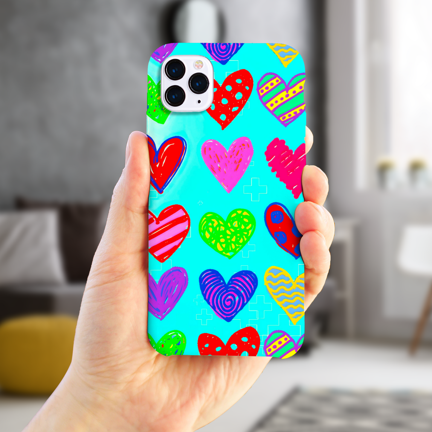 Hearts Of Colour, Slim HD Case, Full Wrap Technology, Crafted From Premium Polycarbonate, Unique Image...