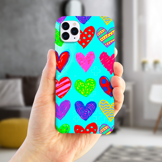 Hearts Of Colour, Slim HD Case, Full Wrap Technology, Crafted From Premium Polycarbonate, Unique Image...