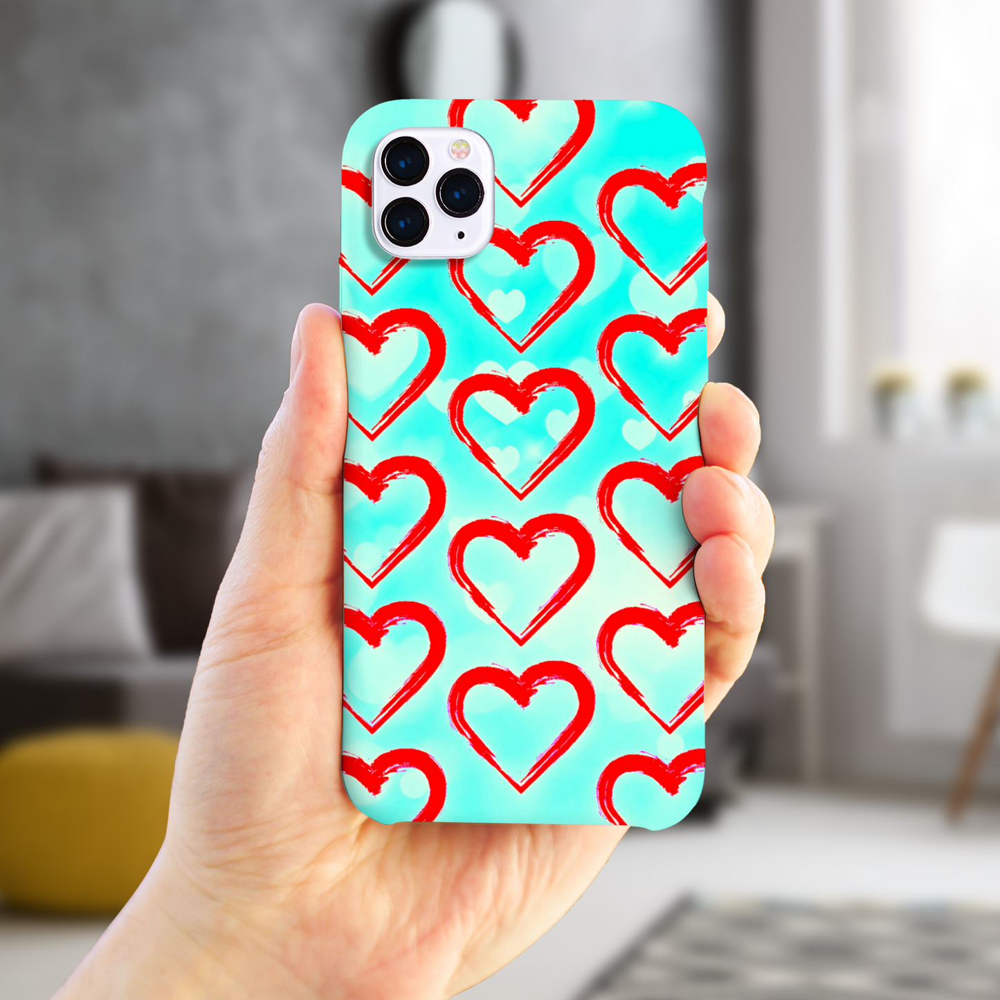 Red Hearts, Slim HD Case, Full Wrap Technology, Crafted From Premium Polycarbonate, Unique Image...