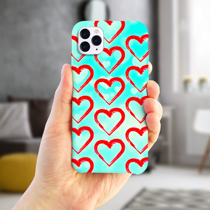 Red Hearts, Slim HD Case, Full Wrap Technology, Crafted From Premium Polycarbonate, Unique Image...