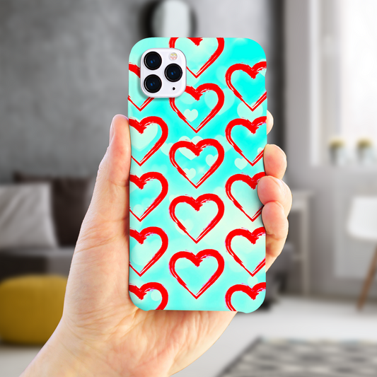 Red Hearts, Slim HD Case, Full Wrap Technology, Crafted From Premium Polycarbonate, Unique Image...