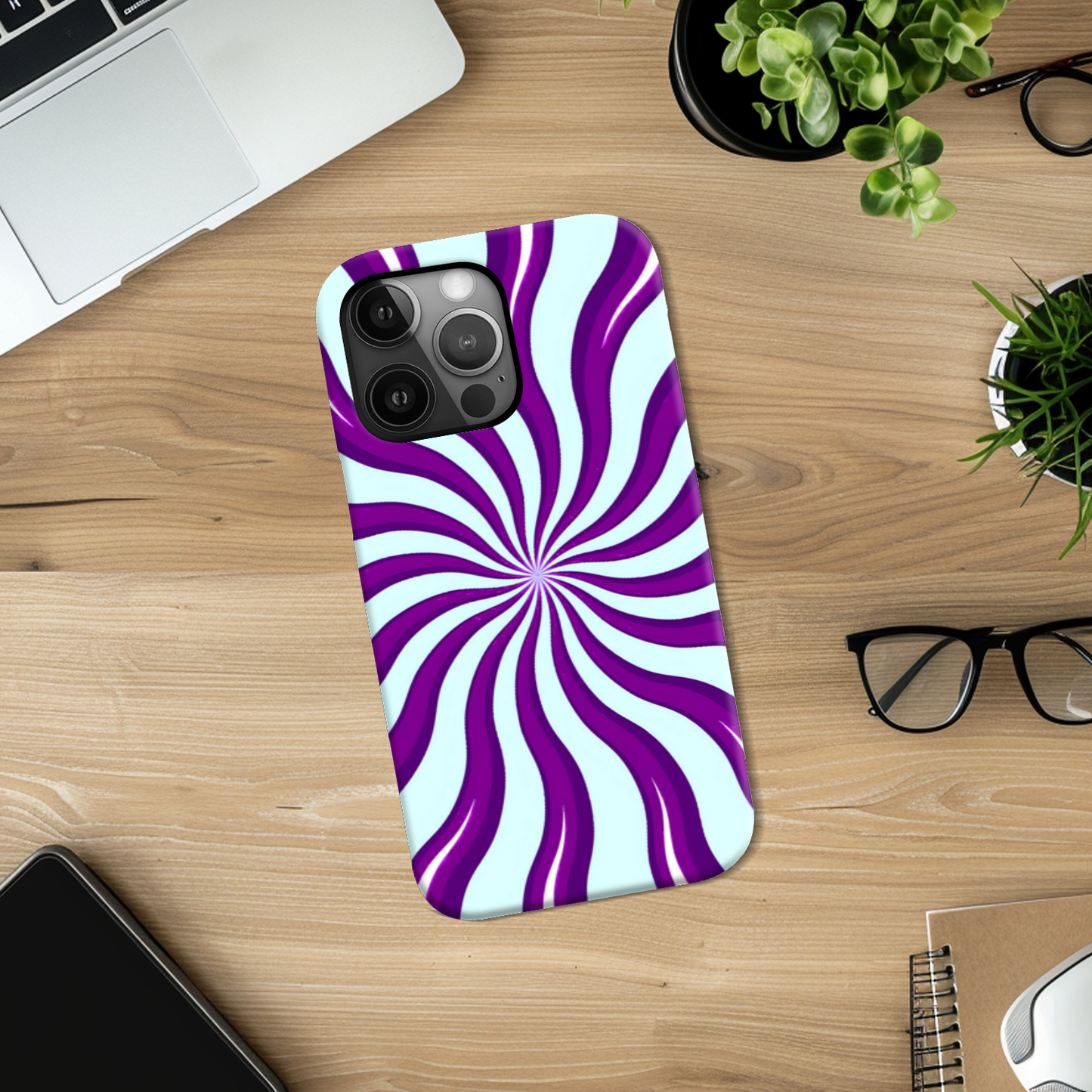 Purple Swirls, Slim HD Case, Full Wrap Technology, Crafted From Premium Polycarbonate, Unique Image...