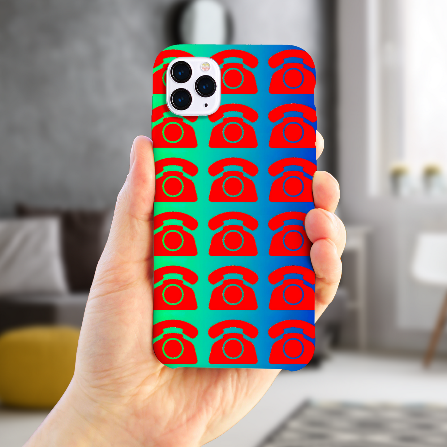 Red Rotary Phone, Slim HD Case, Full Wrap Technology, Crafted From Premium Polycarbonate, Unique Image...