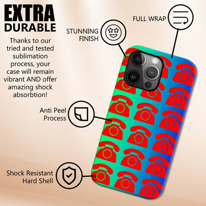 Red Rotary Phone, Slim HD Case, Full Wrap Technology, Crafted From Premium Polycarbonate, Unique Image...
