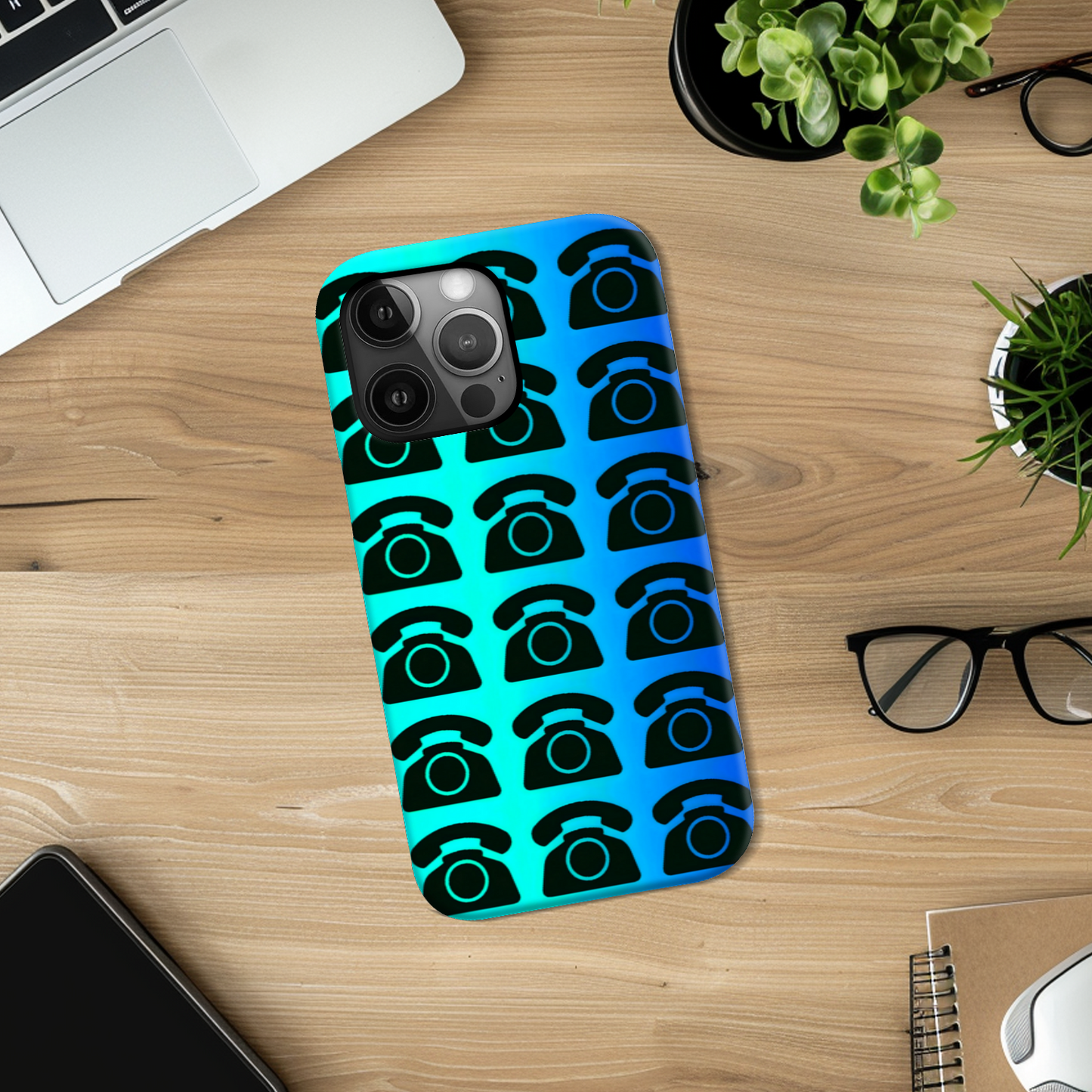 Black Rotary Phone, Slim HD Case, Full Wrap Technology, Crafted From Premium Polycarbonate, Unique Image...