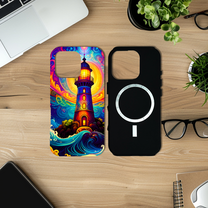 Fantasy Lighthouse M1, Magsafe Tough Phone Case, Full Wrap Technology, Crafted From Premium Polycarbonate, Unique Image...