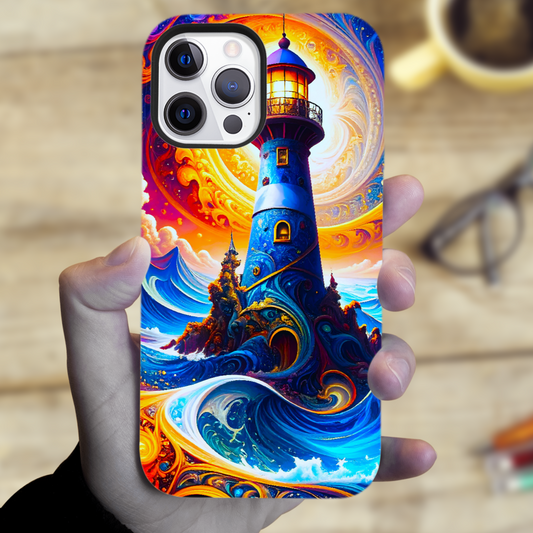 Fantasy Lighthouse M2, Magsafe Tough Phone Case, Full Wrap Technology, Crafted From Premium Polycarbonate, Unique Image...