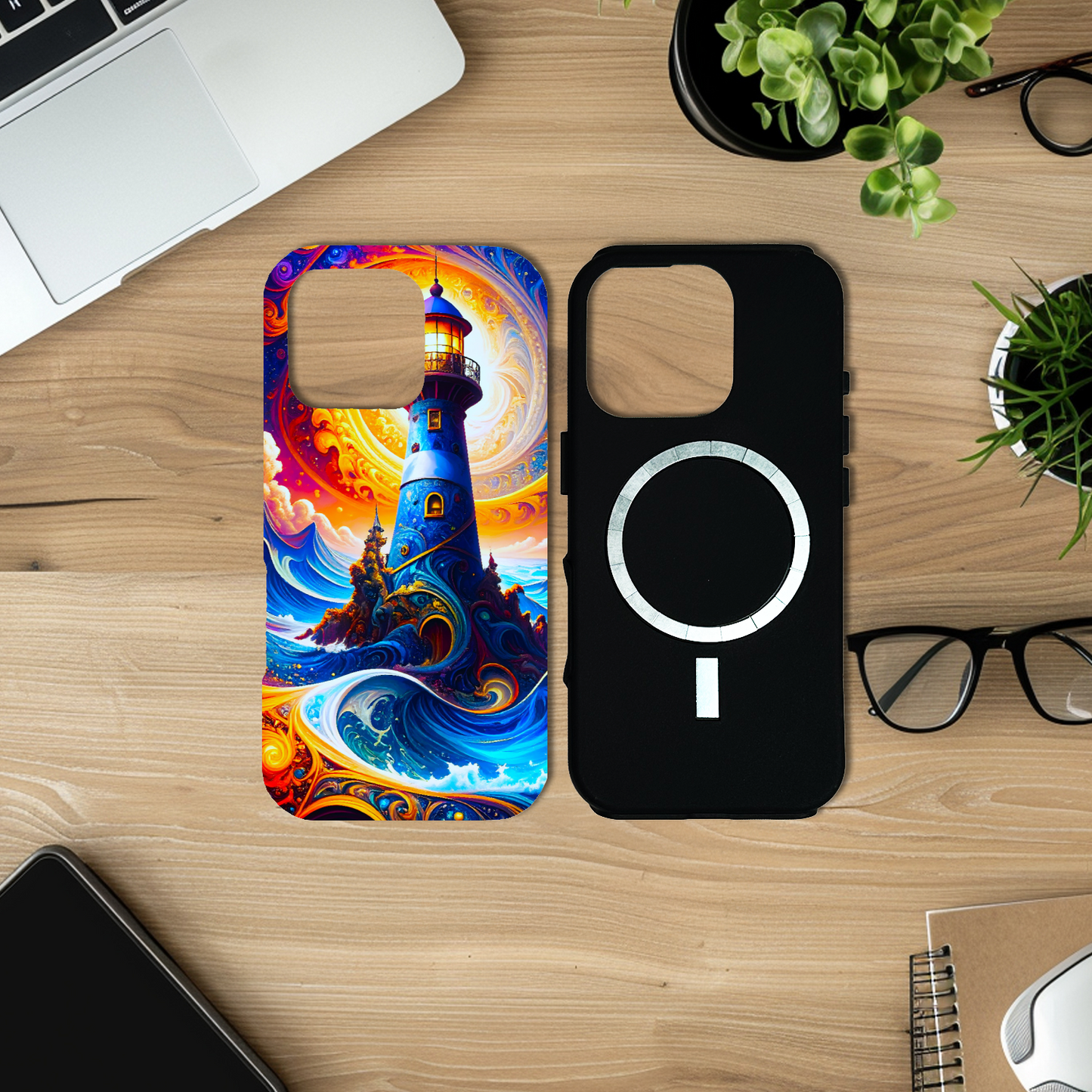 Fantasy Lighthouse M2, Magsafe Tough Phone Case, Full Wrap Technology, Crafted From Premium Polycarbonate, Unique Image...