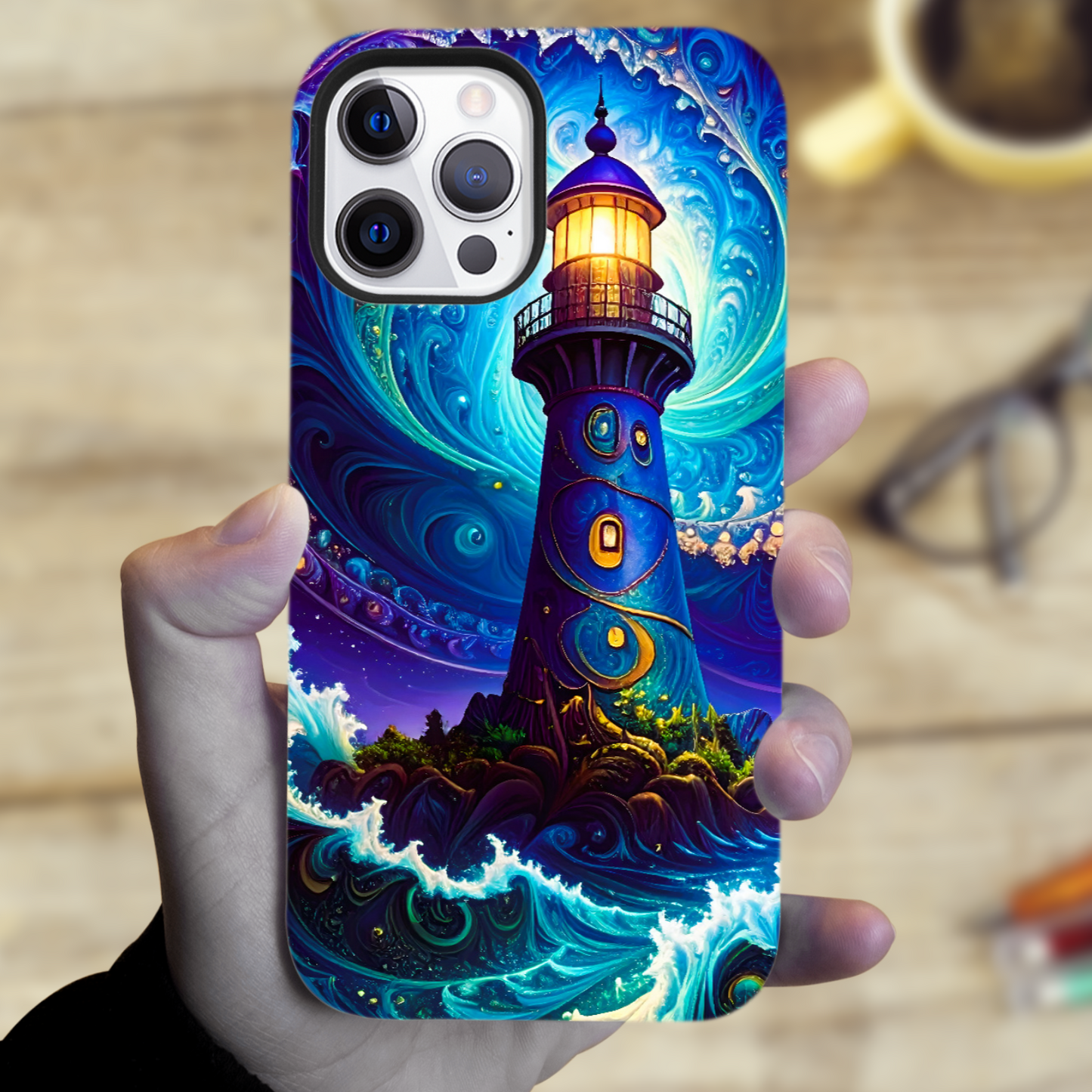 Fantasy Lighthouse M3, Magsafe Tough Phone Case, Full Wrap Technology, Crafted From Premium Polycarbonate, Unique Image...