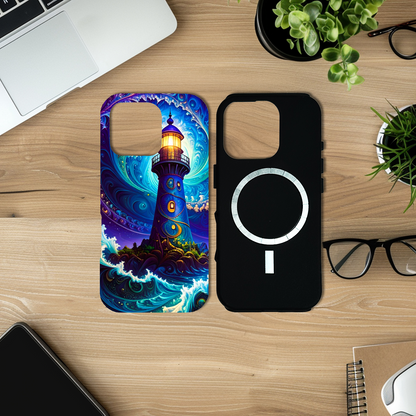 Fantasy Lighthouse M3, Magsafe Tough Phone Case, Full Wrap Technology, Crafted From Premium Polycarbonate, Unique Image...