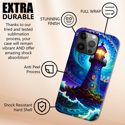 Fantasy Lighthouse M3, Magsafe Tough Phone Case, Full Wrap Technology, Crafted From Premium Polycarbonate, Unique Image...