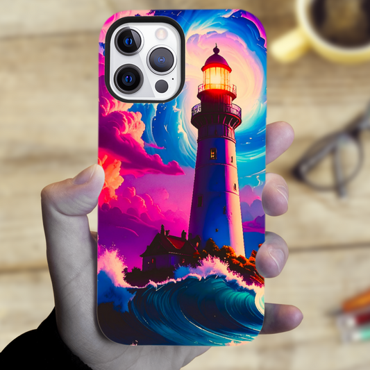 Fantasy Lighthouse M4, Magsafe Tough Phone Case, Full Wrap Technology, Crafted From Premium Polycarbonate, Unique Image...