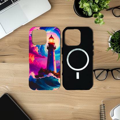 Fantasy Lighthouse M4, Magsafe Tough Phone Case, Full Wrap Technology, Crafted From Premium Polycarbonate, Unique Image...